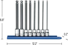 Load image into Gallery viewer, Premium 8-Piece 3/8" Drive Long Ball Hex Bit Socket Set for Precision Shaping