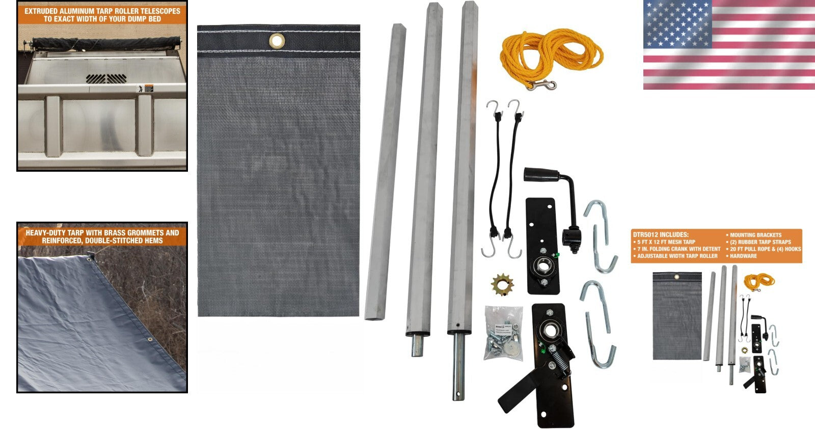 Tough 5 FT x 12 FT Aluminum Mesh Tarp for Secure Dump Trailer Load Coverage