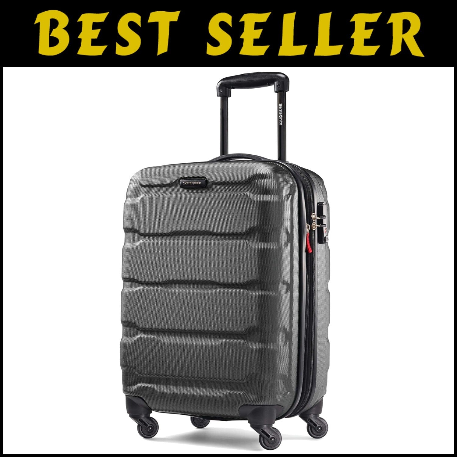 Durable 20-Inch Black Omni PC Spinner Luggage - Expandable & Lightweight Design