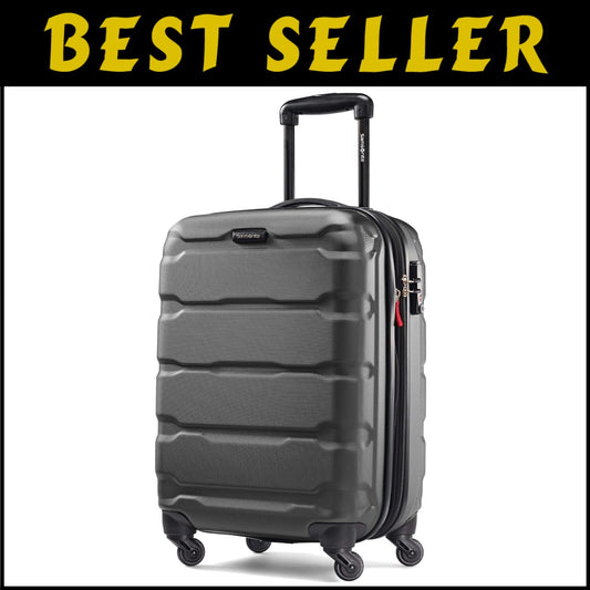 Durable 20-Inch Black Omni PC Spinner Luggage - Expandable & Lightweight Design