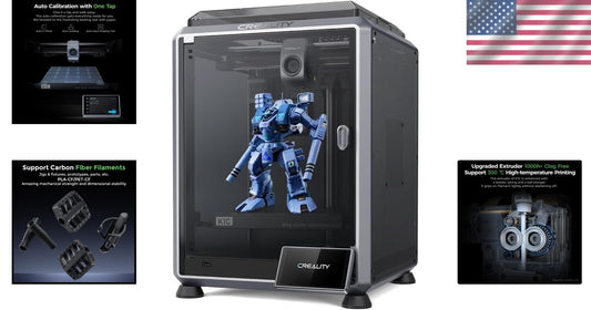 2024 Creality 3D Printer - Fast 600mm/s with Auto Leveling & Clog-Free Extruder