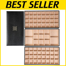 Load image into Gallery viewer, Luxury Stackable Jewelry Storage - 3 Trays, 77 Compartments, Elegant Design