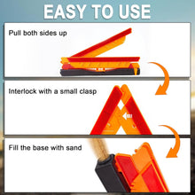 Load image into Gallery viewer, Compact 12 Pack Roadside Reflective Triangles – Essential Vehicle Safety Kit
