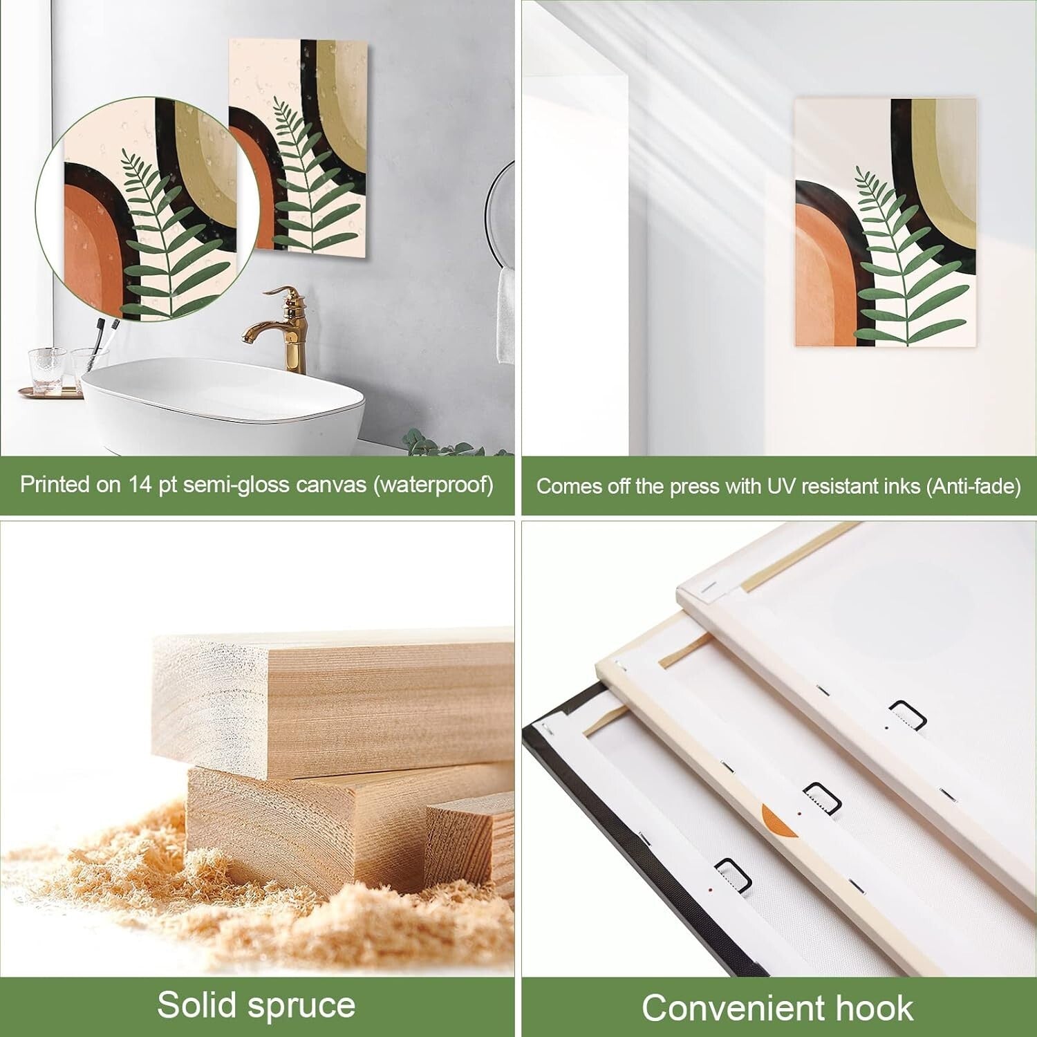 Elegant Bohemian 3-Piece Canvas Art Set - 16" x 24" Mid Century Abstract Prints