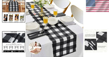 Load image into Gallery viewer, Fashionable 12-Pack Gingham Table Runners 14" x 108" for Stylish Dining Events