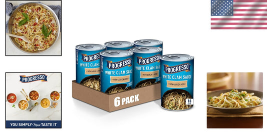 Delicious Clam Sauce with Garlic & Herb - Italian Inspired, 15 oz Cans, Set of 6