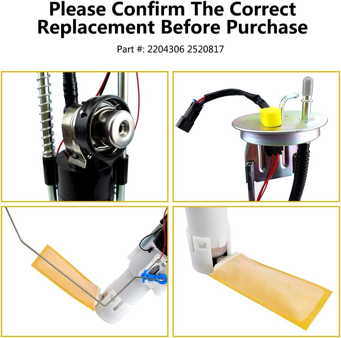 Universal Fit Electric Fuel Pump Assembly with Sending Unit for Polaris Ranger