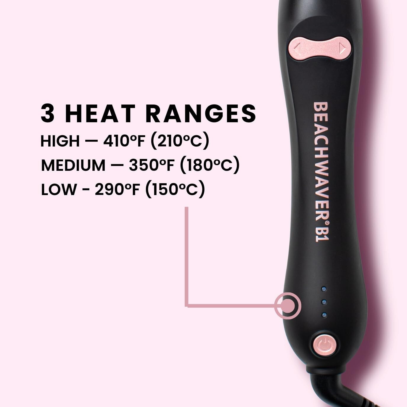 Beachwaver B1 Automatic 1" Rotating Curling Iron - Ceramic Wand in Midnight Rose