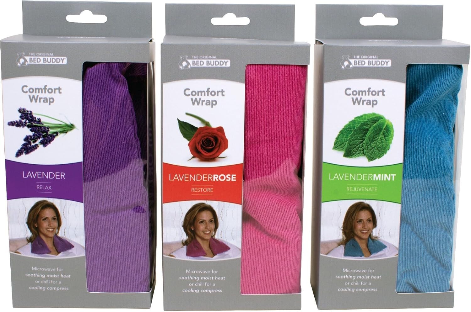 Microwave Heating Pad Gift Pack - 3 Aromatherapy Neck Wraps for Muscle Relief