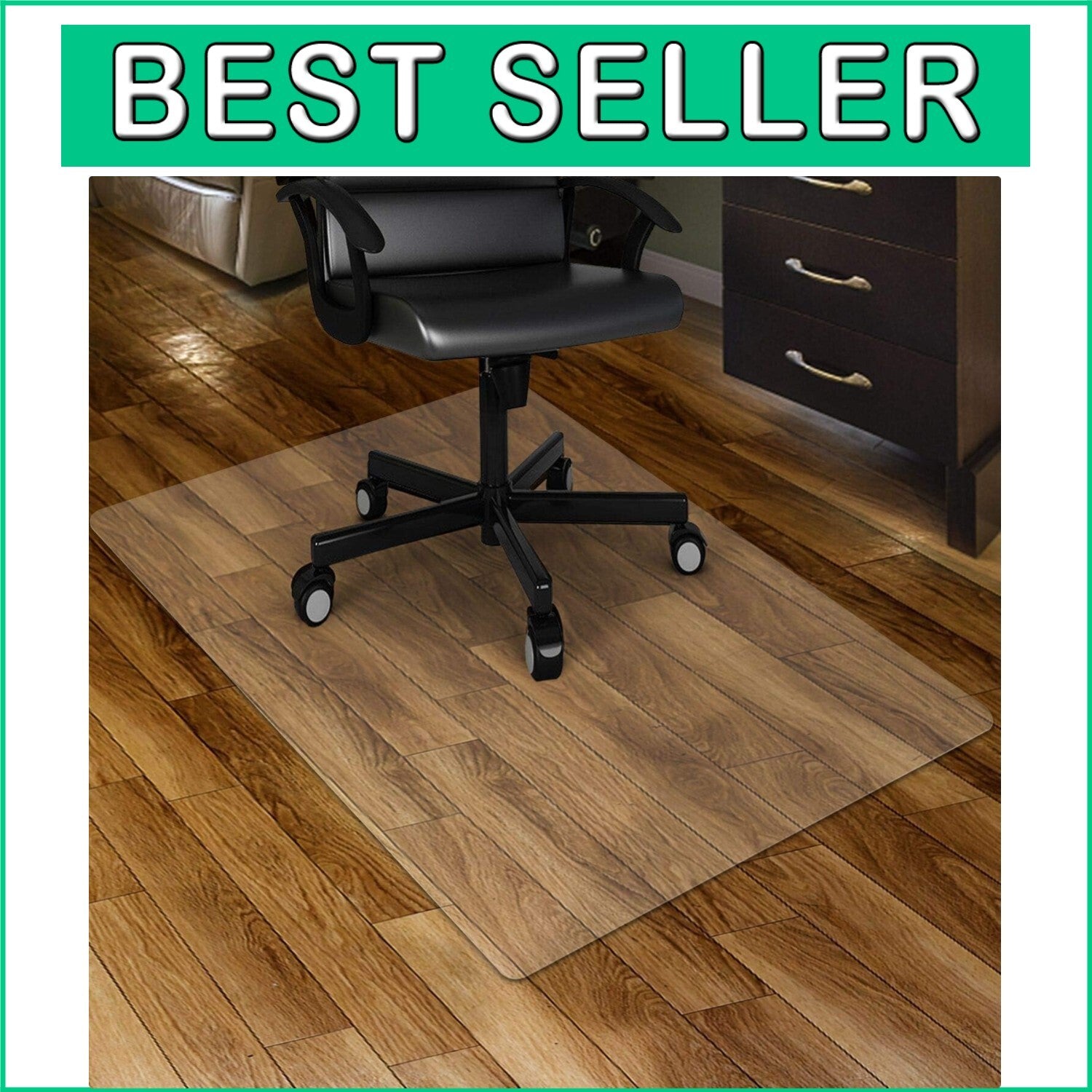 Transparent PVC Chair Mat for Hardwood Floors - 46 x 60 Inches Protection