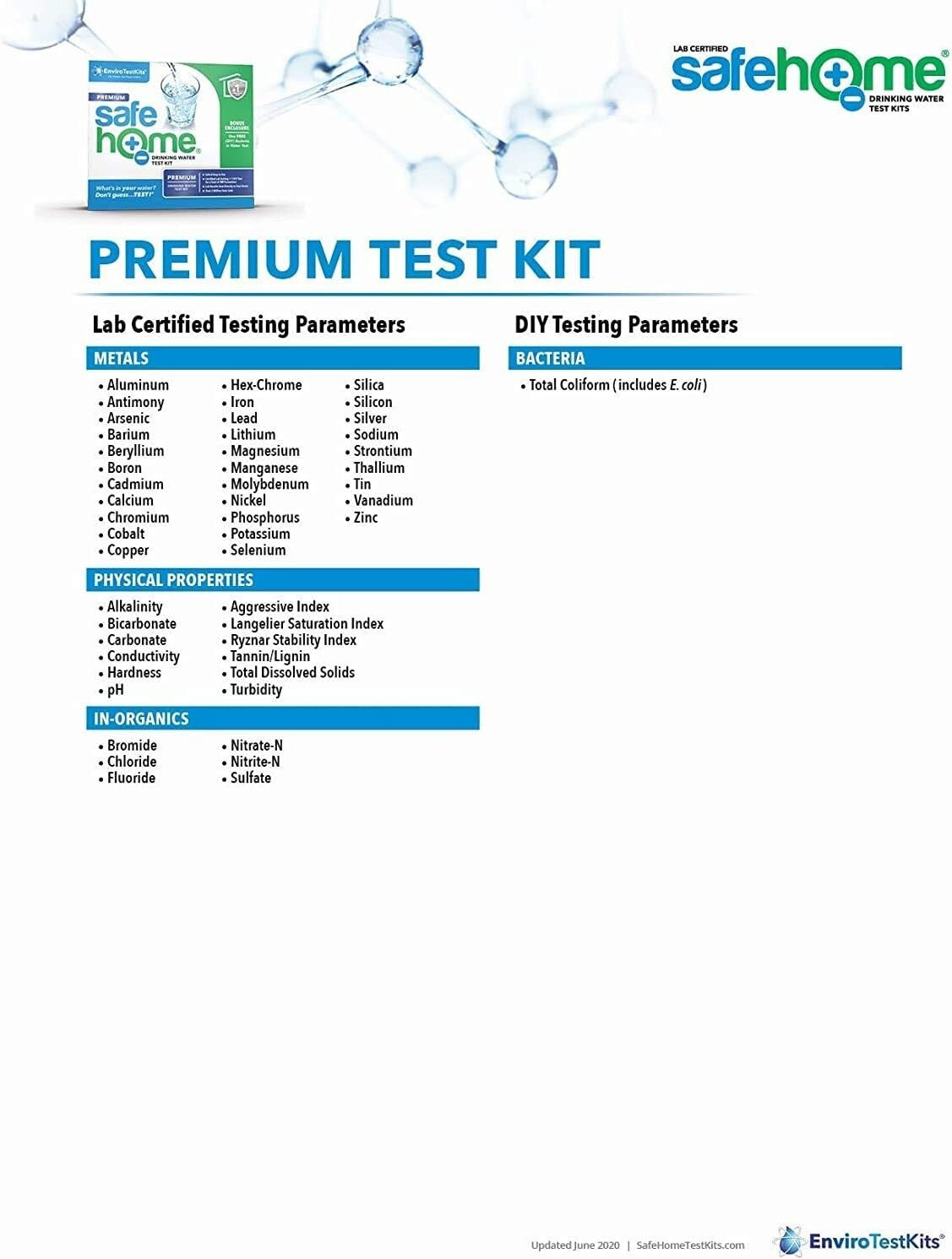 Comprehensive Water Quality Test Kit - 50 Parameters with Quick Lab Analysis