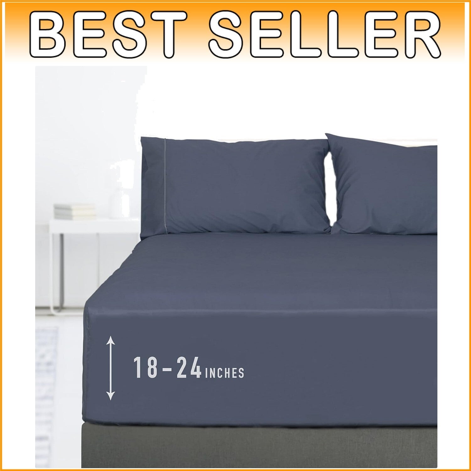 Blue Indigo Luxury Full Sheet Set - 22-Inch Deep Pocket, Breathable Cotton