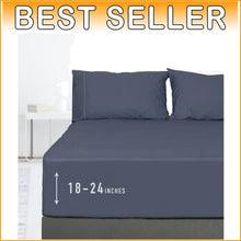 Load image into Gallery viewer, Blue Indigo Luxury Full Sheet Set - 22-Inch Deep Pocket, Breathable Cotton