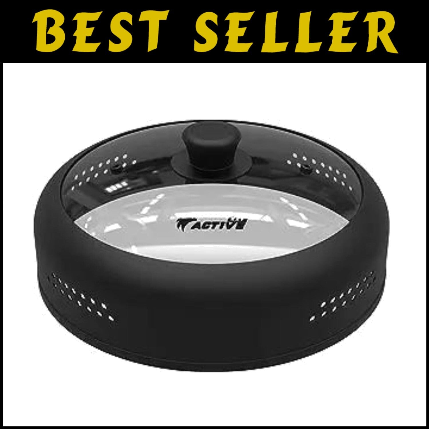 Dishwasher Safe 11.5'' Microwave Cover - Black Silicone Lid for Easy Cooking