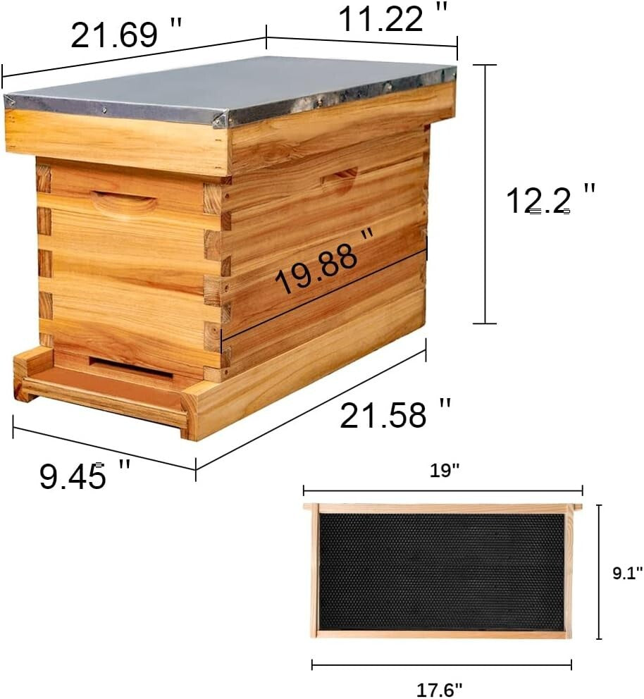 Elegant 5-Frame Beehive with Waterproof Metal Roof – Perfect for New Beekeepers