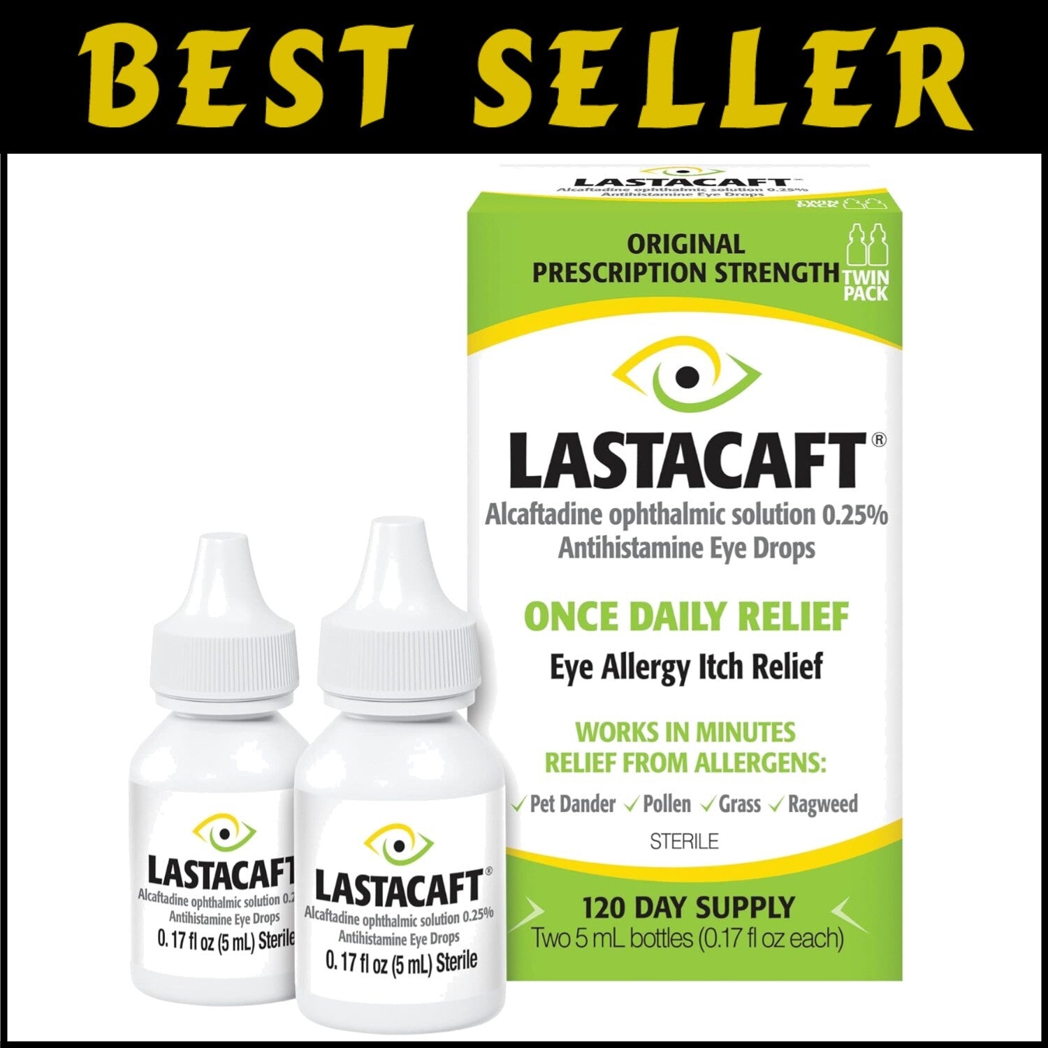 Prescription Strength Once Daily Eye Drops - Allergy Itch Relief, FSA Eligible