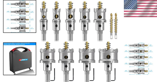 Durable 11-Piece Hole Saw Set with Rust-Resistant Storage Case - Ideal for DIY