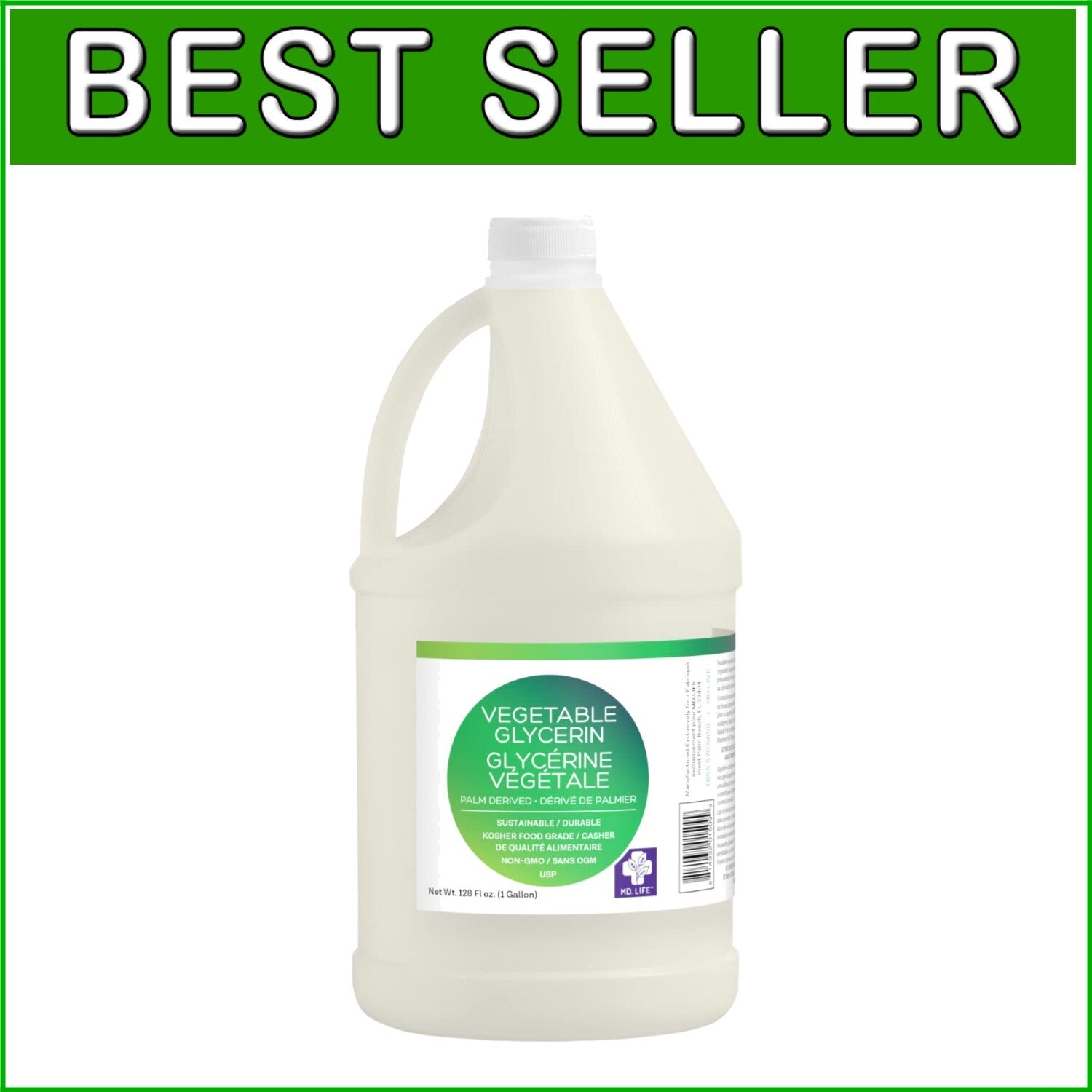 1 Gallon Organic Vegetable Glycerin – Multi-Purpose for Soaps, Crafts & Cooking