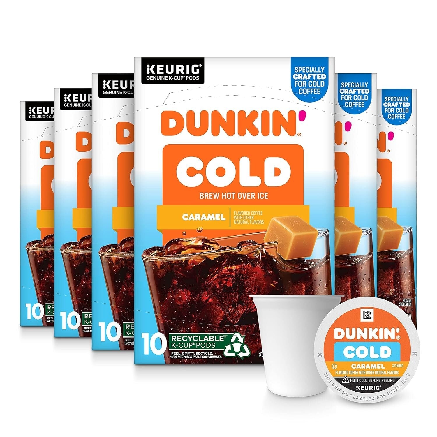 Bold Caramel Flavored Dunkin’ Iced Coffee K-Cup Pods - 60 Total Pods Inside