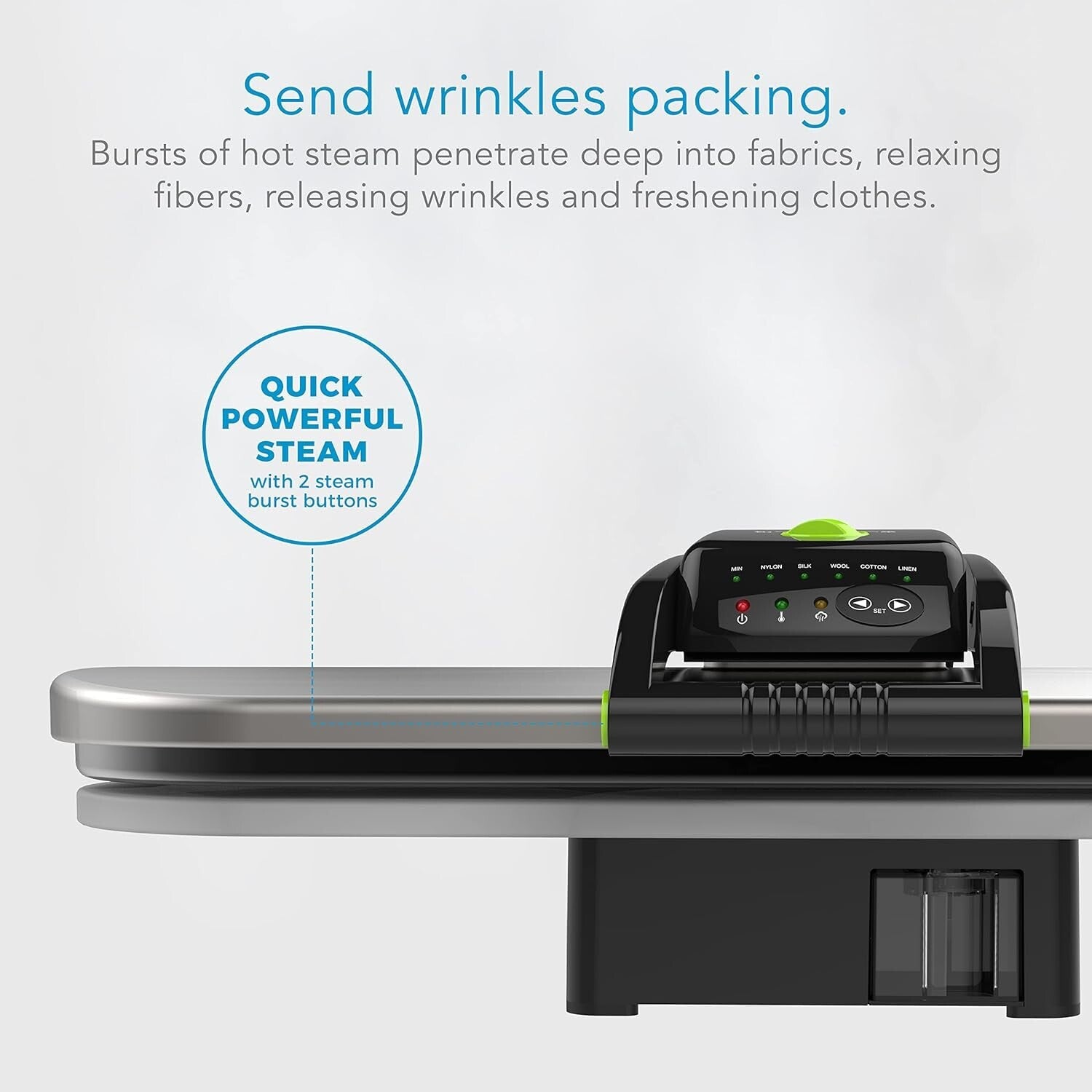 Professional Quality Digital Steam Press - 25x10.5 Inch Surface, Stainless/Black