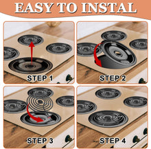 Load image into Gallery viewer, Complete Electric Stove Burner Set with Porcelain Drip Pans - 9-Piece Black Set