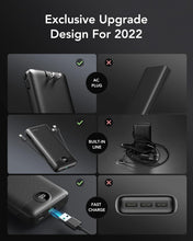 Load image into Gallery viewer, 20000mAh Fast Charging Power Bank with Built-In Wall Plug &amp; LED Display