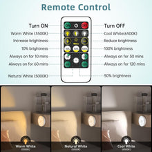 Load image into Gallery viewer, 6-Pack Wireless Motion Sensor LED Puck Lights with Remote - 3 Color Temperatures