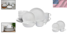 Load image into Gallery viewer, Elegant Matte Stoneware Dinnerware Pack of 16 - Microwave &amp; Dishwasher Safe