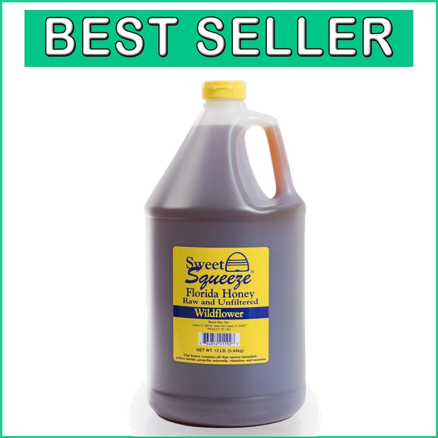 Authentic Florida Wildflower Honey - 12 lb Raw, Unpasteurized & Delicious
