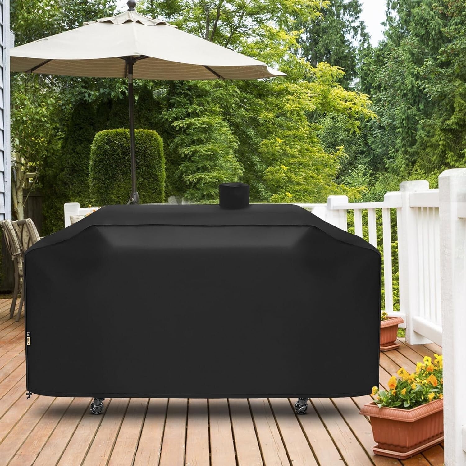 Durable Fade-Resistant Grill Cover for 75" Combo Grills - Adjustable Drawstring