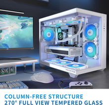 Load image into Gallery viewer, Mid Tower ATX PC Case with 6 ARGB Fans - 270° Tempered Glass Design