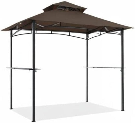 Stylish 8' x 5' BBQ Canopy Gazebo with Waterproof Design and LED Lighting