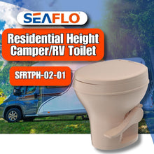 Load image into Gallery viewer, Residential Height RV Toilet, 18.5” Gravity Flush, Soft Close – Parchment Bone