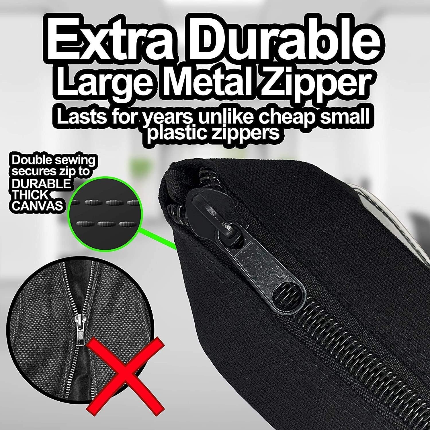 Extra Large Durable Black Canvas Mailer Transit Sack - 18" x 14" - Pack of 3