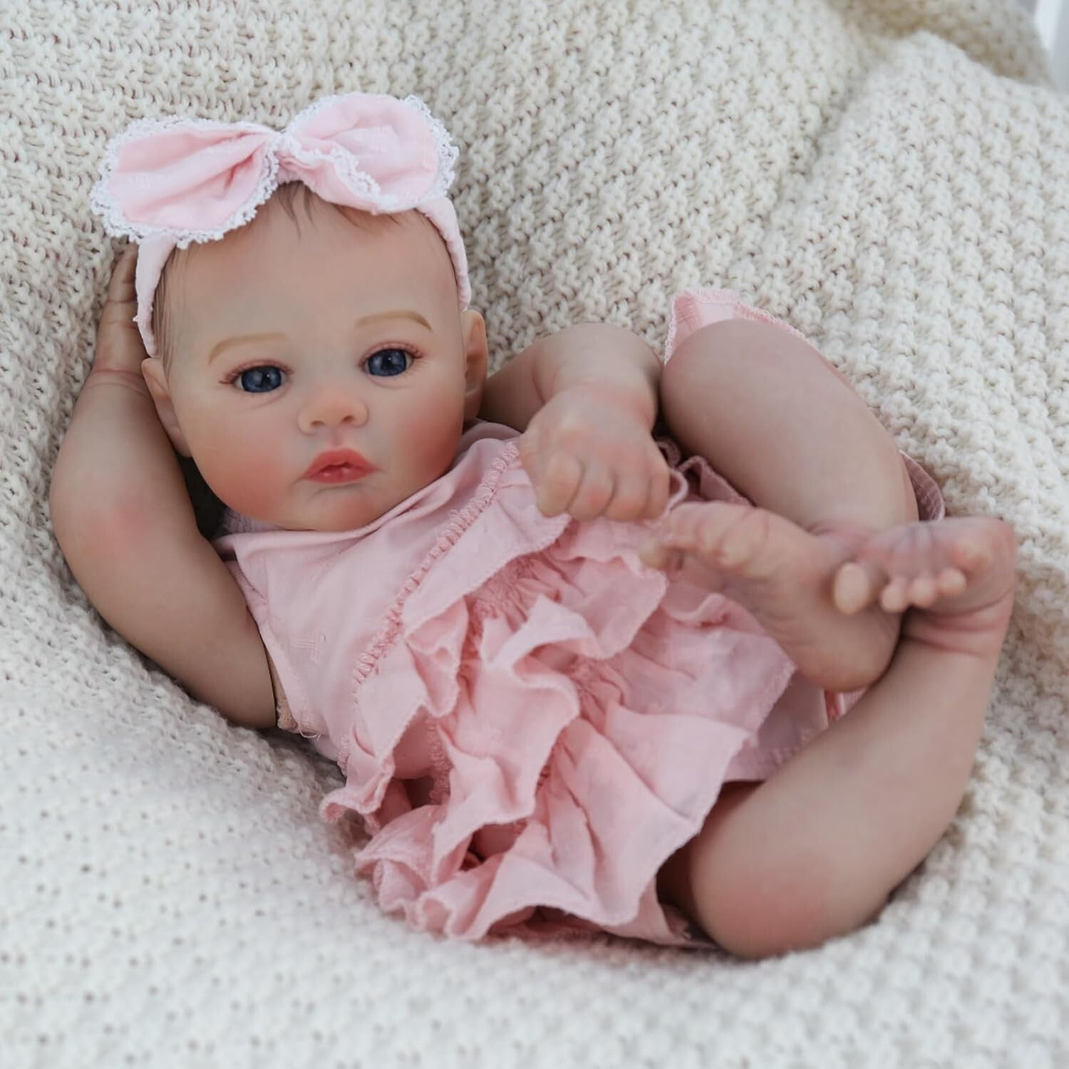 Lifelike 18-Inch Reborn Doll Girl - Soft Weighted Baby Gift Set in Meadow Pink