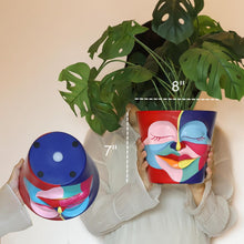 Load image into Gallery viewer, Unique 8-Inch Eclectic Rainbow Planter - Lightweight Resin with Drainage