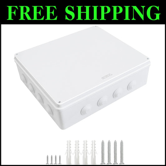 Durable IP65 Waterproof Junction Box for Electrical Projects - 15.7x13.8x4.7in