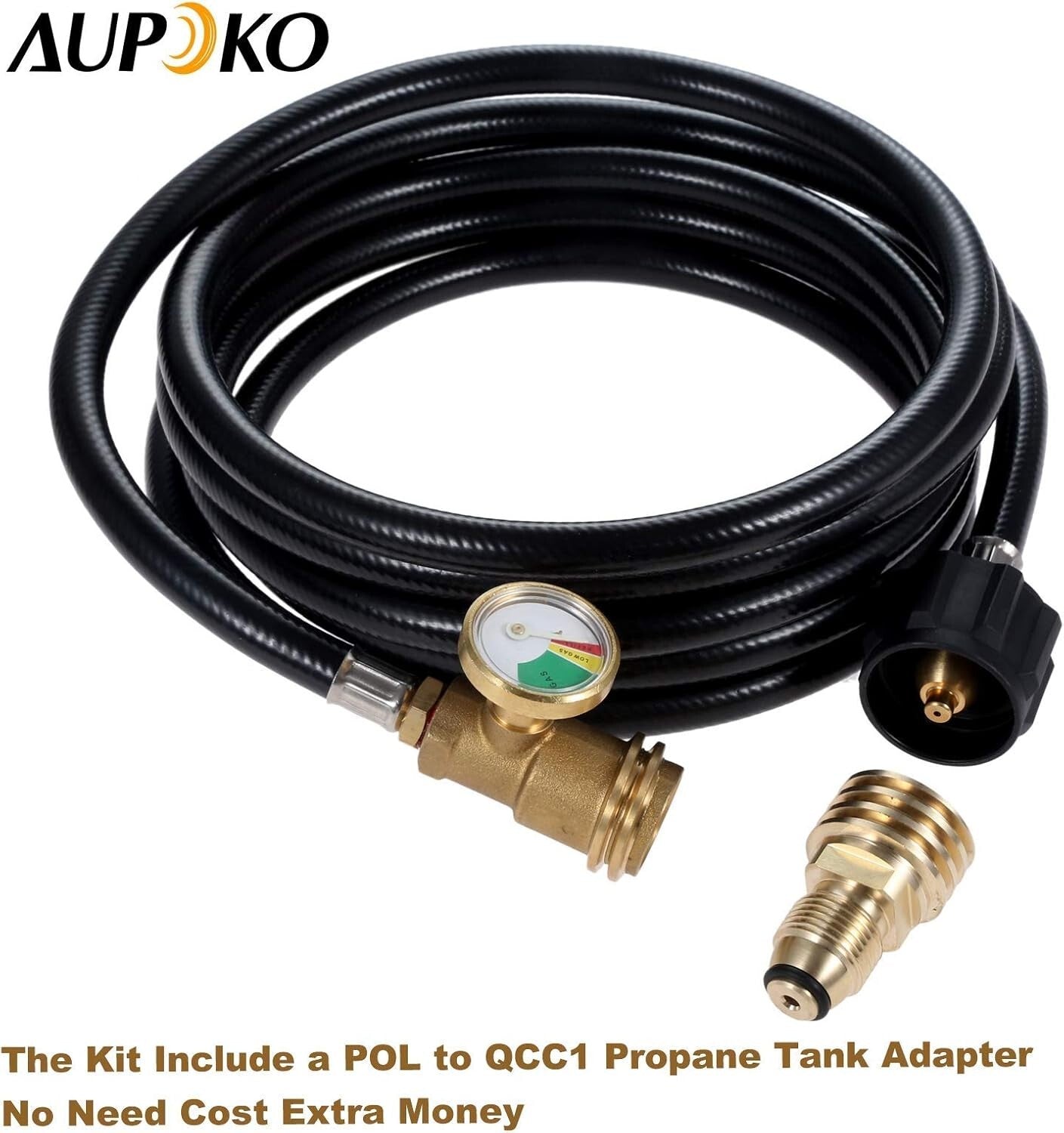 12 FT Propane Tank Extension Hose with Adapter & Leak Detector for Gas Grills