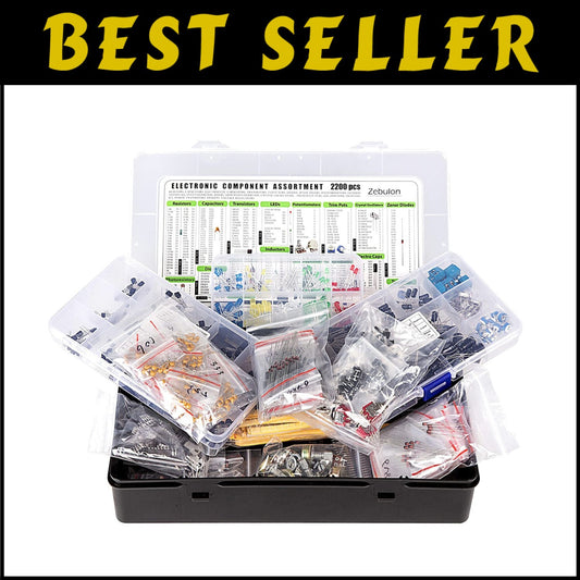 Complete 2200-Piece Electronics Assortment - Ideal for Hobbyists & Professionals