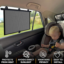Load image into Gallery viewer, Hassle-Free Privacy with Retractable Baby Car Window Shades - 22" x 24" Size