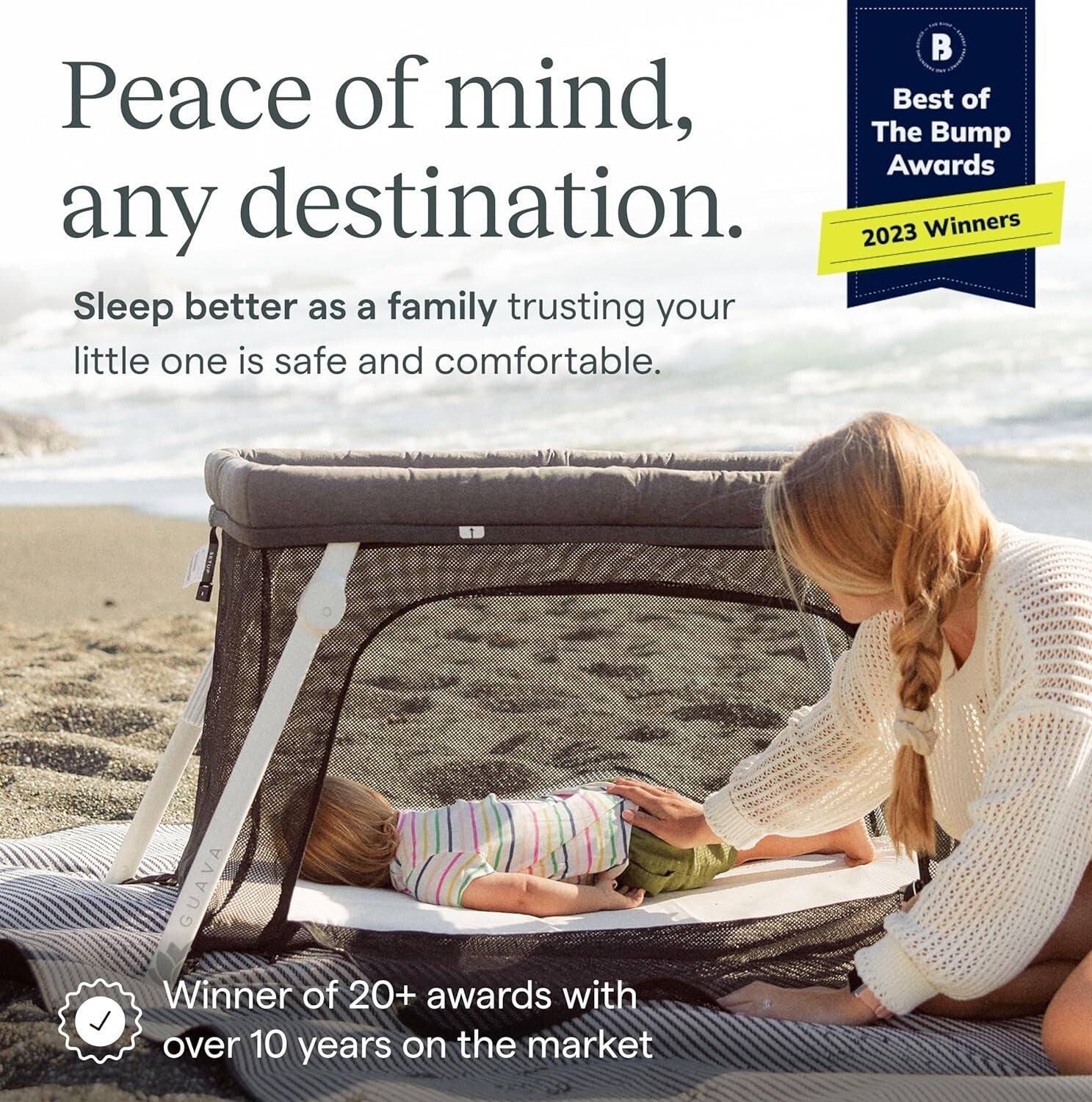 Certified GreenGuard Lotus Portable Crib - Safe Travel Bed for Babies & Toddlers