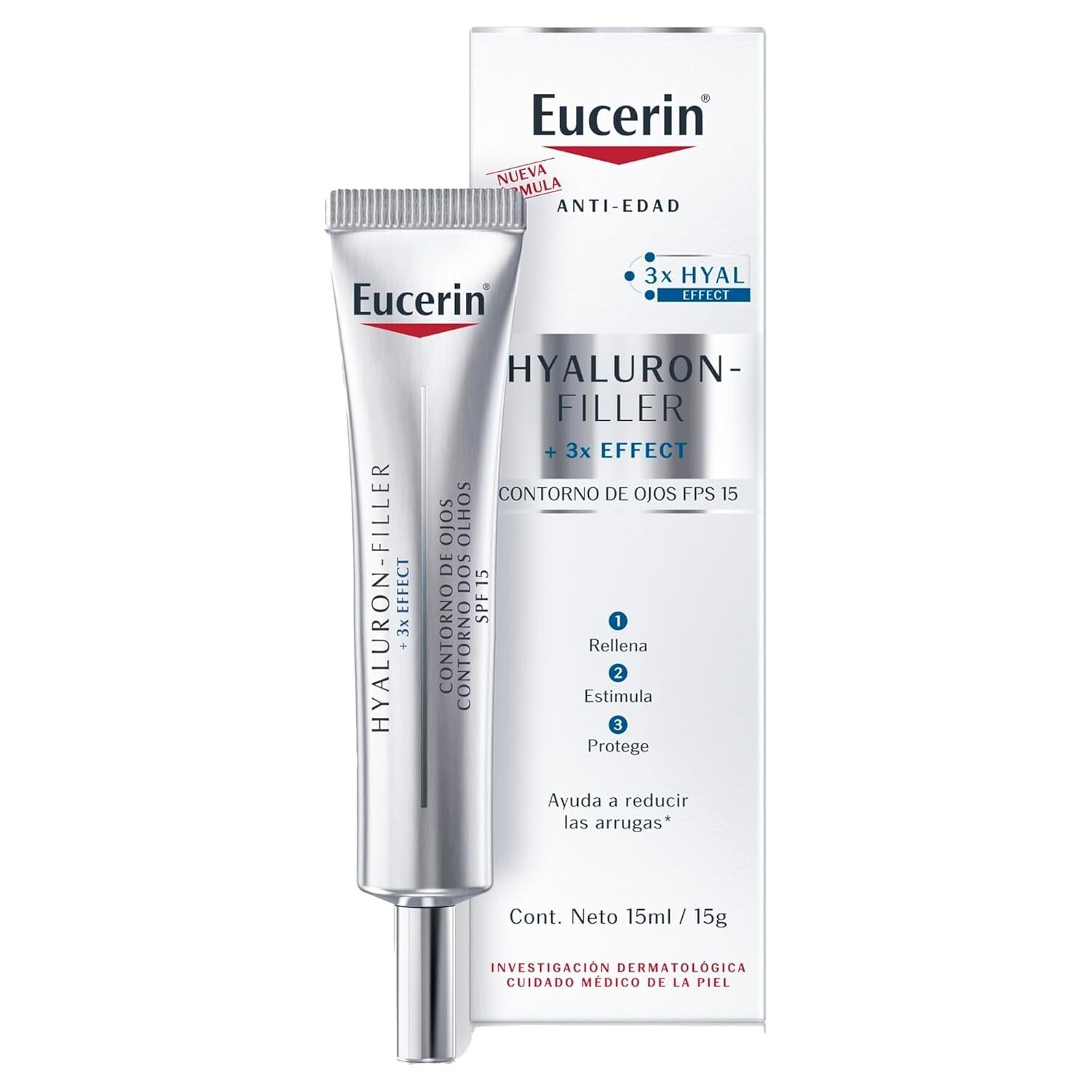 Ophthalmologically Approved Hyaluron-Filler Eye Cream 15ml with Sun Defense