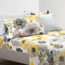 Load image into Gallery viewer, Soft Microfiber Floral Sheet Set - 6 Piece Queen Bedding in Chic Watercolors
