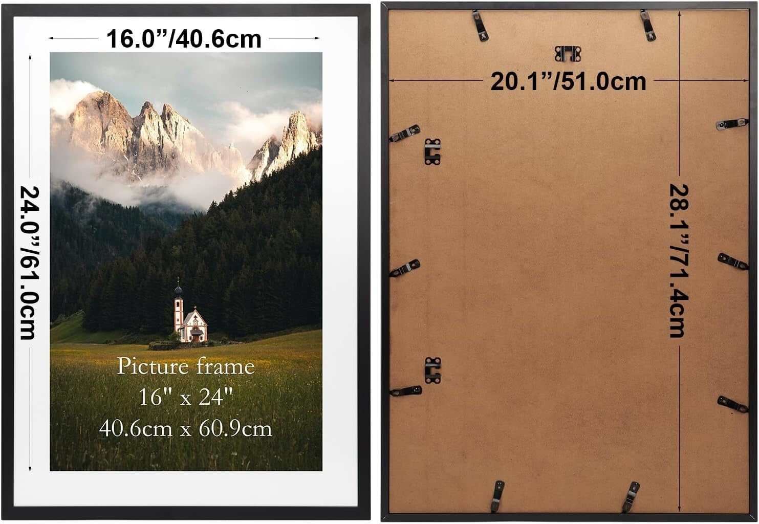 Transform Your Space - Set of 4 20x28 Picture Frames with Mats for Art Display