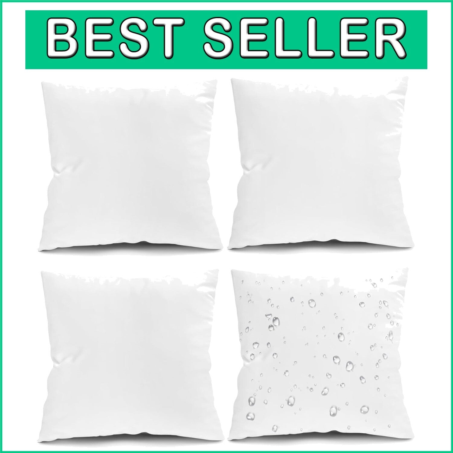 Decorative 24x24 Outdoor Pillow Inserts - 4 Pack Microfiber for Style & Comfort