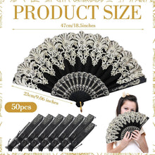 Load image into Gallery viewer, Chic 50 Pcs Lace Folding Fans with Gift Bags - Ideal for Summer Events &amp; Dances