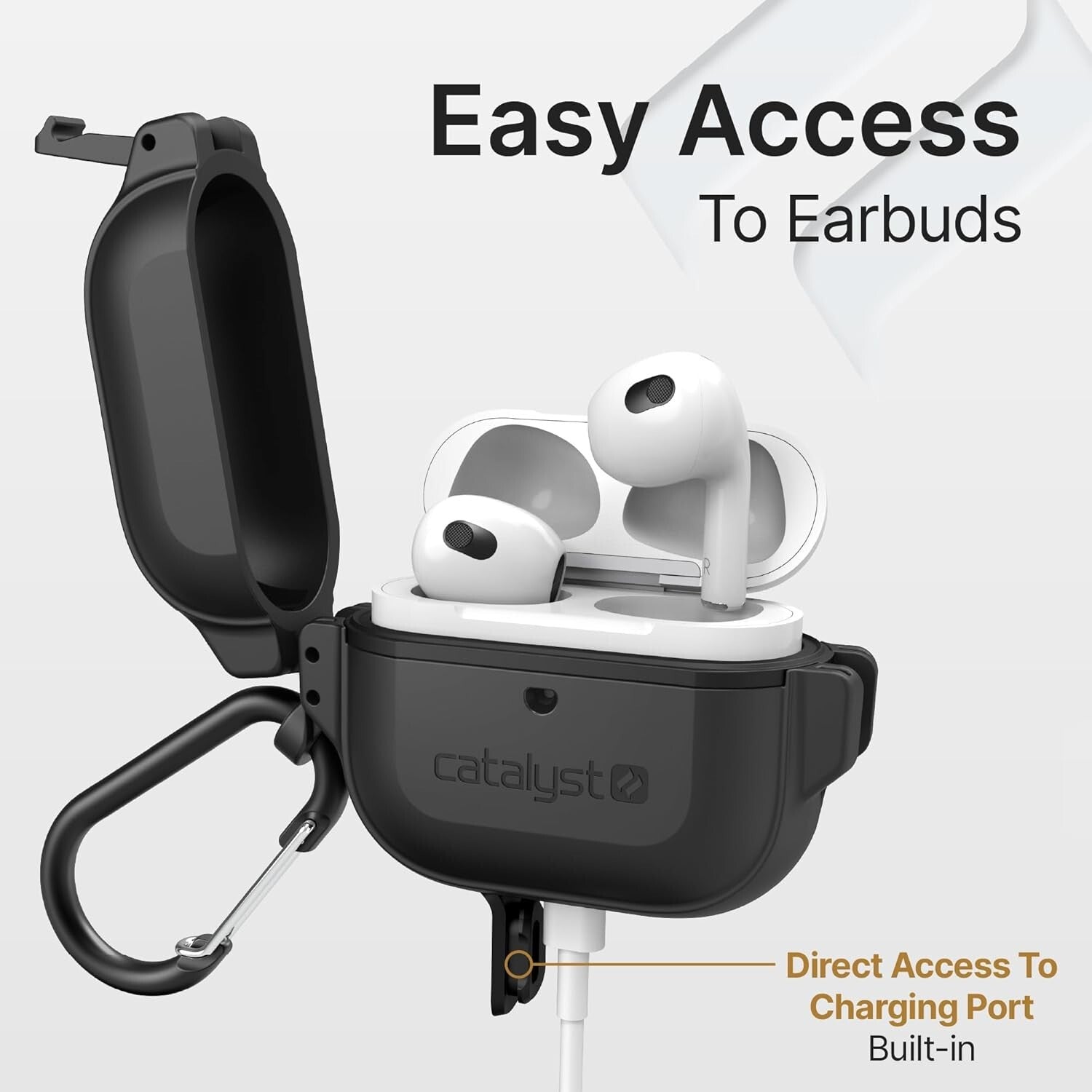 330ft Waterproof and Shockproof Case for AirPods 3rd Generation - Stealth Black