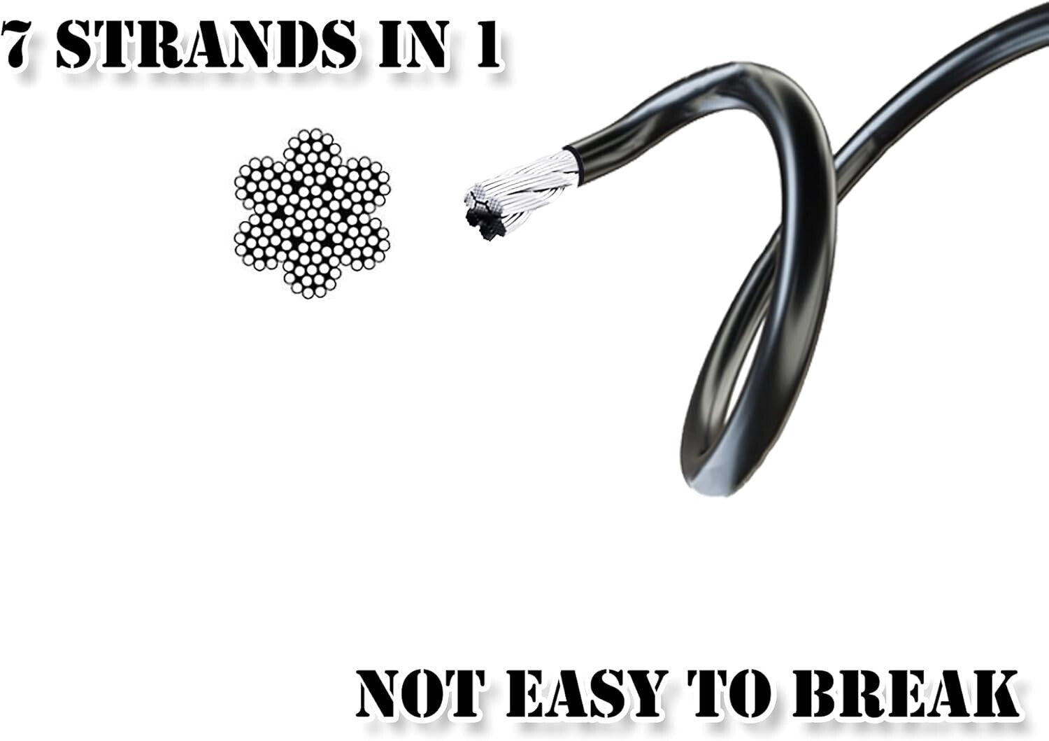 Durable Steel Wire Pulley Replacement Cable for All Gym Systems - Up to 1100 lbs