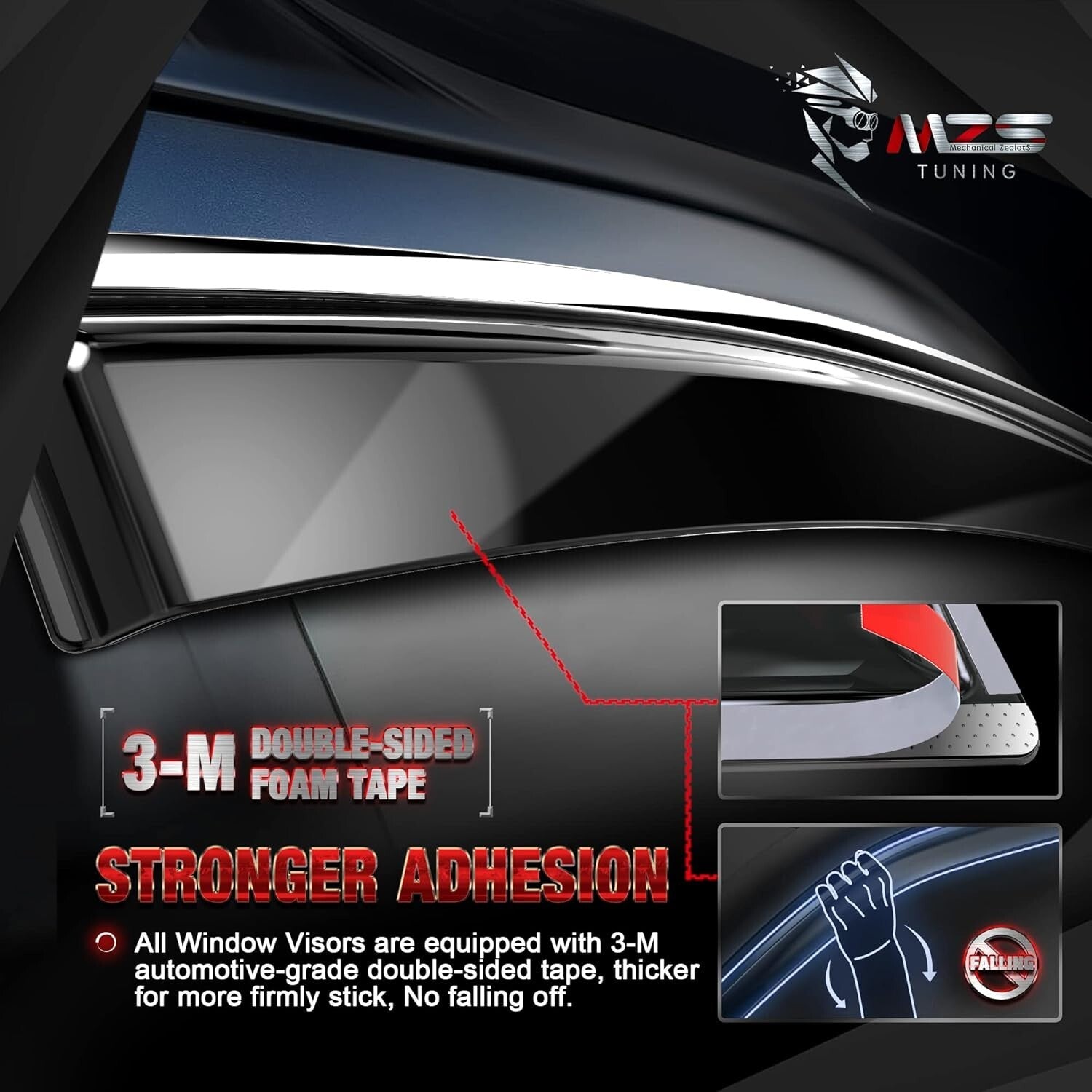 Durable Shatter-Resistant Rain Guards for 2019-2024 Vehicle Models - 4pc Set