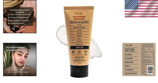 Eco-Friendly SPF 50 Sunscreen - Non-Greasy Mineral Formula for All Skin Types